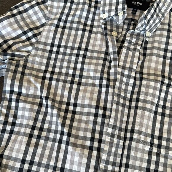 Jack Spade button down shirt, long sleeve, black and white, plaid, casual, small - Picture 3 of 6